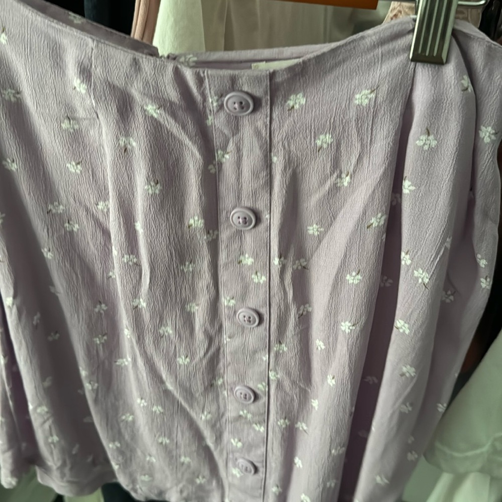 pastel purple floral skirt
